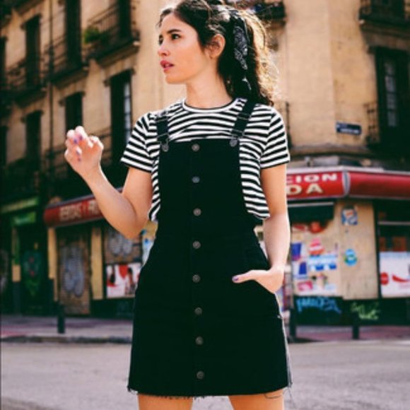 Denim Co. Classic Black Distressed Casual Jean Button Up Everyday Casual Dress - Picture 9 of 9